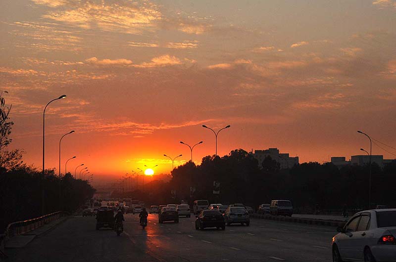 An attractive view of sunset in the federal capital