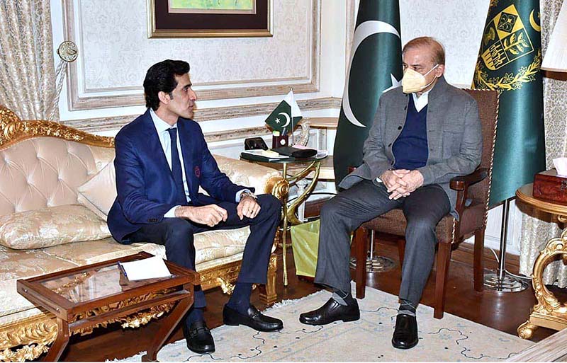 Adviser to the Prime Minister in Tourism and Sport Aoun Chaudhary calls on Prime Minister Muhammad Shehbaz Sharif