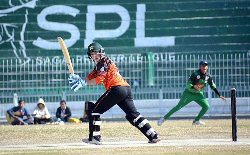 Players in action during final cricket match between Lahore Women Cricket Club & Faisalabad City Women Cricket teams during T-20 Super Women Cricket Taakara at Iqbal Stadium