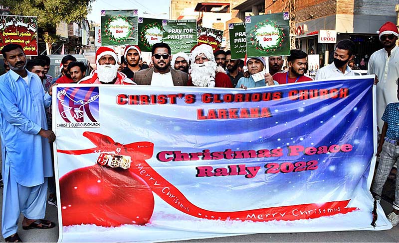 Christian community participates in a rally in connection with upcoming Christmas celebration at Royal Road