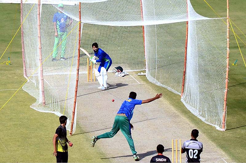 Pakistan Cricket Team during net in Practice Session ahead of the first Test Match at the National Stadium