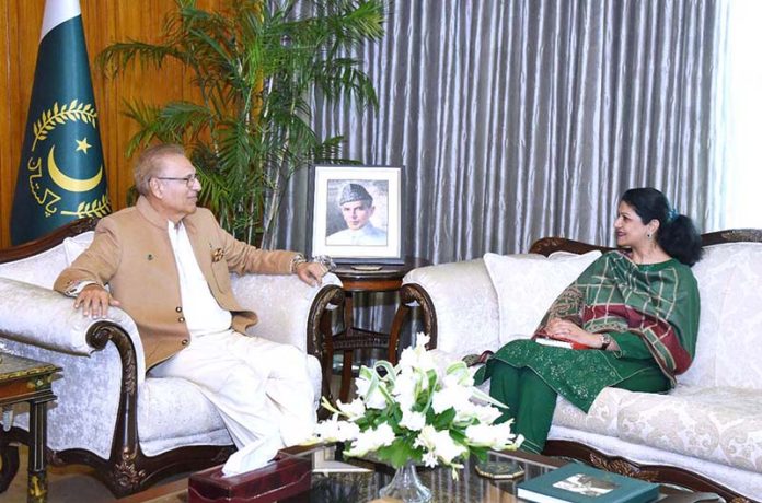Pakistan’s Ambassador-designate to Norway, Ms Sadia Altaf Qazi calls on President Dr Arif Alvi at Aiwan-e-Sadr