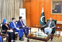 Chairman of the Mazhilis (Lower House) of the Parliament of the Republic of Kazakhstan, Koshanov Yerlan Zhakanovich along with his delegation called on President Dr. Arif Alvi at Aiwan-e-Sadr