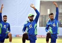 Pakistan team is busy in a practice session for the upcoming 2nd test match against England at Multan Cricket Stadium