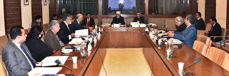 Sardar Akhtar Mengal, Member National Assembly, Convener Of The Commission To Enquire And Investigate The Grievances Of Students belonging to the Province Of Balochistan presiding over a meeting of the commission at Parliament House