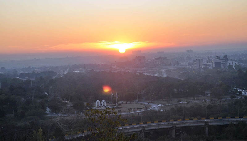 An attractive view of last sunset of the year 2022 at Federal Capital