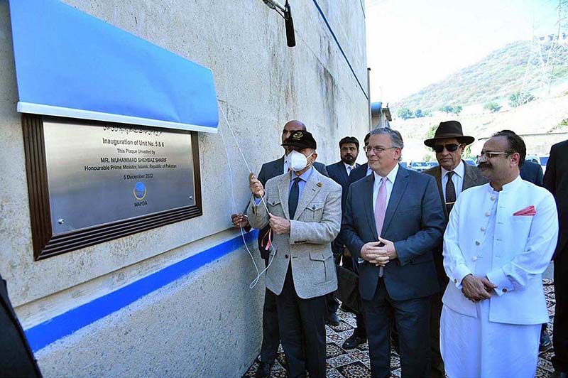 Prime Minister Shehbaz Sharif inaugurates unit 5 and 6 of Mangla Dam after their refurbishment