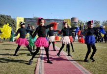 Children performing during the inaugural ceremony of Inter Constituency Games 2022 at Temas Khan Stadium
