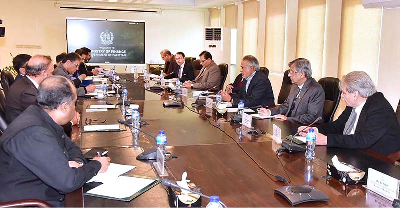 Federal Minister for Finance and Revenue, Senator Mohammad Ishaq chaires an Inter-Ministerial meeting on economic situation of the country at Finance Division.