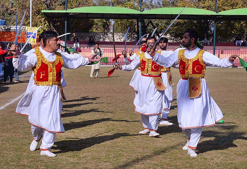 Children performing during the inaugural ceremony of Inter Constituency Games 2022 at Temas Khan Stadium