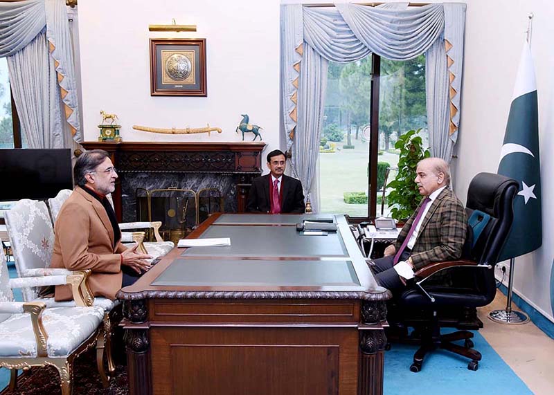 Adviser to the Prime Minister on Kashmir and Gilgit Baltistan Affairs, Qamar Zaman Kaira calls on Prime Minister Muhammad Shehbaz Sharif.