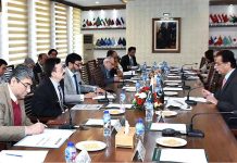 Federal Minister for Economic Affairs, Sardar Ayaz Sadiq chairing the meeting of National Coordination Committee on Foreign Funded Projects (NCC-FFP) at Ministry of Economic Affairs