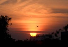 The last sunset of the year 2022 in the provincial capital city