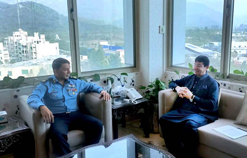Air Marshal Abbas Ghumman Deputy Chief of the Air Staff NASTP calls on Federal Minister for IT and Telecommunication Syed Amin Ul Haque