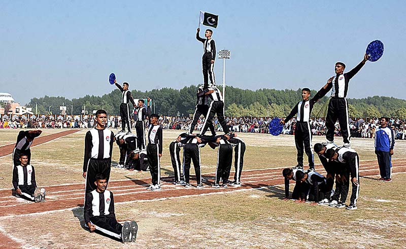 Cadets performing march past during 31st Parents Day Ceremony at Cadet College