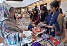 Girls visiting stalls during closing ceremony of 12th Pakistan Mountain Festival organized by Devcom-Pakistan and Pakistan National Council of the Arts