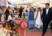 Sindh Chief Minister Syed Murad Ali Shah visits a cultural stalls at St.Paul’s English High School.
