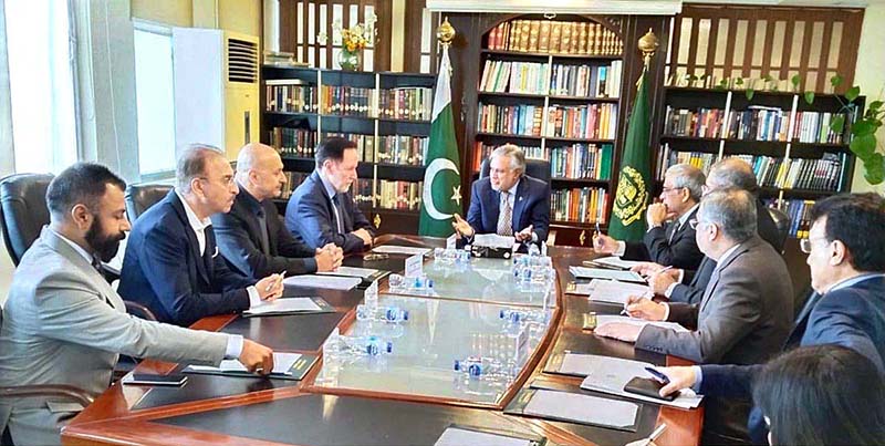 Tarek Hamdy, CEO Eighteen-Elite Real Estate Representing Egyptian Businessman Naguib Sawiris's projects in Pakistan called on Federal Minister for Finance and Revenue Senator Mohammad Ishaq Dar at Finance Division