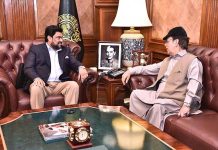 Gilgit-Baltistan Governor, Syed Mehdi Shah call on Sindh Governor Kamran Khan Tessori at Governor House.