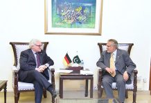 Ambassador of the Federal Republic of Germany Mr. Alfred Grannas called on the Federal Minister for Finance & Revenue Senator Mohammad Ishaq Dar at Finance Division