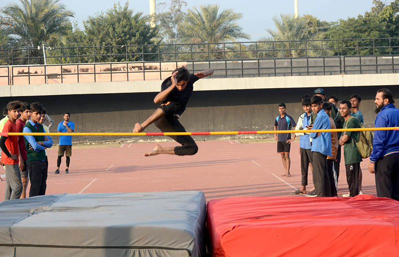 Students participating in skating competition during Deputy Commissioner School Games organized by Punjab Sports Board