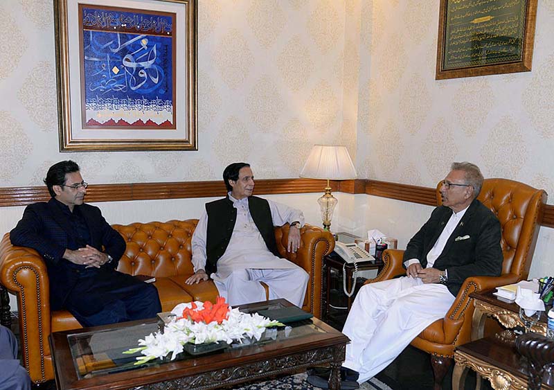 Chief Minister Punjab Chaudhry Parvez Elahi is meeting with President Arif Alvi at Chief Minister House