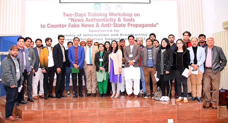 A Group photo of the participants of two-day training workshop with guest speaker organized by PIC-PID at Information Service Academy