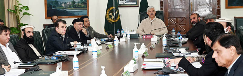 Chief Minister Khyber Pakhtunkhwa Mahmood Khan chairing the 10th meeting of Peshawar Development Authority (PDA) Board.