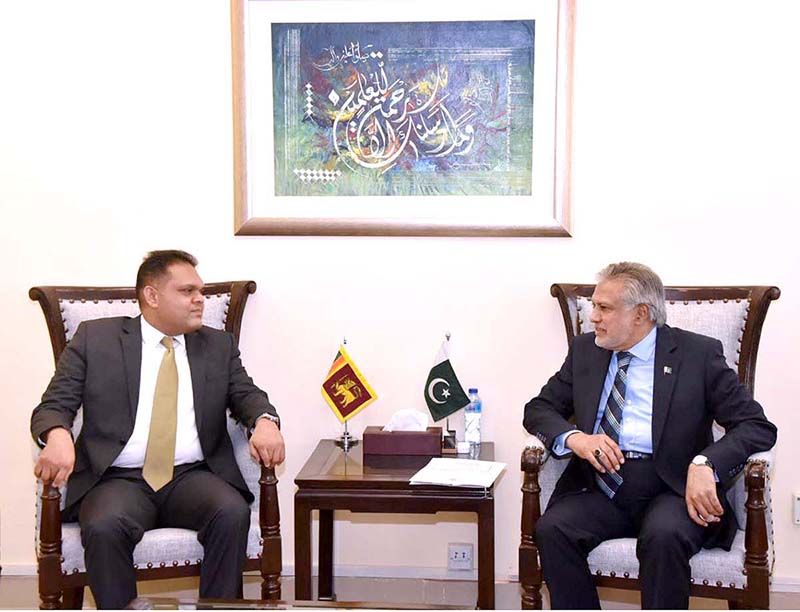 Sri Lankan State Minister for Finance, H.E. Mr. Shehan Semasinghe called on Federal Minister for Finance and Revenue, Senator Mohammad Ishaq Dar at Finance Division