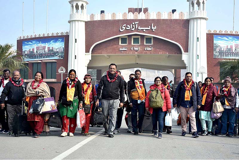 ETPB Additional Secretary Rana Shahid talking to media after welcoming the Indian Hindu pilgrims “lead by Sanjue Kumar” arrived in Pakistan through Wagah Border to participate in Shivratri (Night of Shiva) celebrations at Katas Raj temple in Chakwal. Shri Katas Raj Temple is considered to be the oldest and holiest place of Hindu religion in Pakistan. There is also a sacred pond which the Hindus associate with Lord Shiva