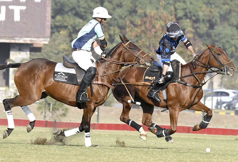 View of match between Master Paints Black vs Platinum Homes at Jinnah Polo Fields DHA in Corps Commander Cup.
