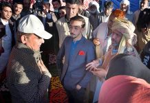 Prime Minister Muhammad Shehbaz Sharif interacts with the flood affectees of District Khairpur