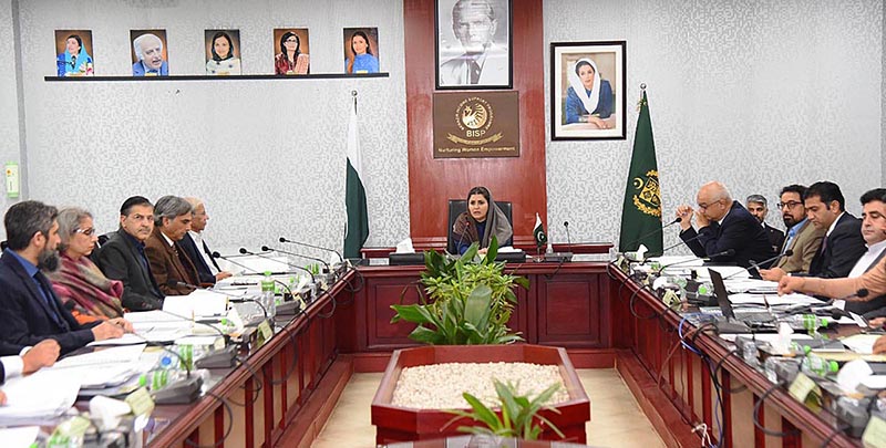 Federal Minister and Chairperson Benazir Income Support Programme, Shazia Marri chairing 56th meeting of BISP Board of Directors