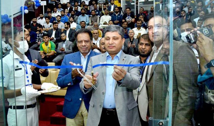 Rear Admiral Mian Zakirullah Jan Commander Karachi along with Jahangir Khan formally opens 1st CNS All Pakistan Squash Championship 2022 held at RKJK Squash Complex.