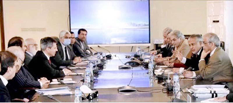 Federal Minister for Finance and Revenue, Senator Mohammad Ishaq Dar held a meeting with a delegation of Etisalat International led by Mr. Mikhail Gerchuk, CEO e& International at Finance Division