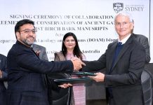 An Agreement between the University of Sydney, Australia and the Department of Archaeology and Museums, National Heritage and Culture Division, has been signed at Islamabad