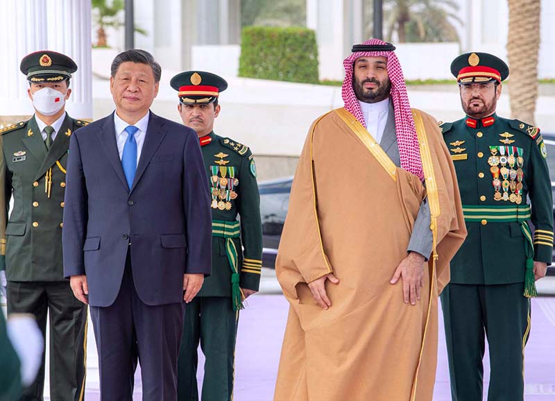 Mohammed bin Salman bin Abdulaziz Al Saud, Saudi Crown Prince and Prime Minister, received President Xi Jinping of China, at the Royal Court at Al-Yamamah Palace in Riyadh, for the China - Saudi Arabia Summit