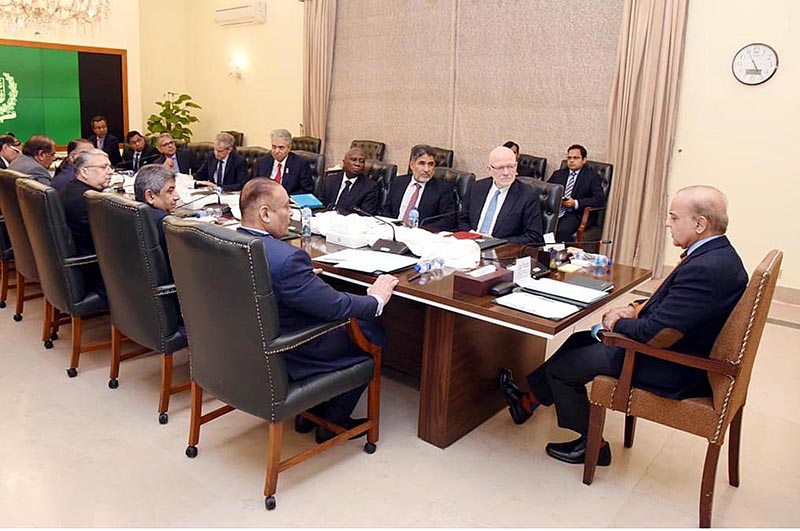 A delegation of Global Polio Eradication Initiative led by Dr. Christopher Elias, Chair Polio Oversight Board and President Global Development Program (Bill and Melinda Gates Foundation) calls on Prime Minister Muhammad Shehbaz Sharif.