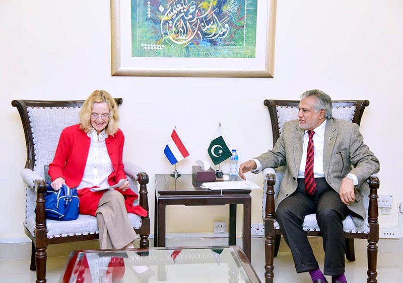 Henny Fokel de Vries, Ambassador of the Netherlands to Pakistan called on Federal Minister for Finance and Revenue, Senator Mohammad Ishaq Dar.