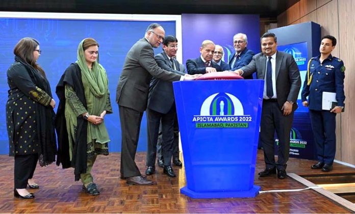 Prime Minister Muhammad Shehbaz Sharif inaugurating 21st Asia Pacific ICT Alliance Awards 2022