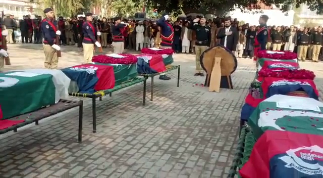 Collective funeral prayer of 27 police martyrs offered Collective funeral prayer of 27 police martyrs offered