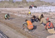 A view of construction work on IJP Road during development work in the city