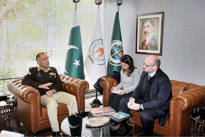 World Bank team for Pakistan called on Chairman NDAM Lt. General Inam Haider Malik in his office