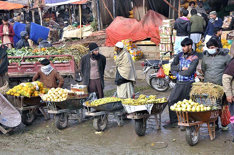 Vendor displaying fruits at Fruit and Vegetable Market in the Federal Capital