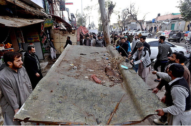 CDA removing encroachments with heavy machinery at Aabpara