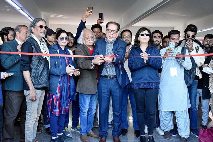 President Arts Council of Pakistan Muhammad Ahmed Shah and Famous writer Anwar Maqsood inaugurating Pakistan Youth Festival 2023
