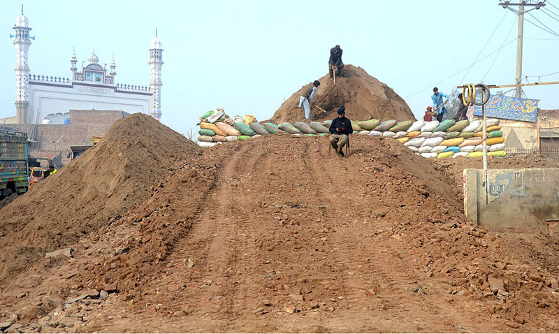 A view of construction work of Chungi no.11 flyover during development work in the city