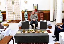 President Jamiat Ulema-e-Islam Maulana Fazal-ur-Rehman calls on Prime Minister Muhammad Shehbaz Sharif; Federal Minister for Finance and Revenue Mr Ishaq Dar is also present