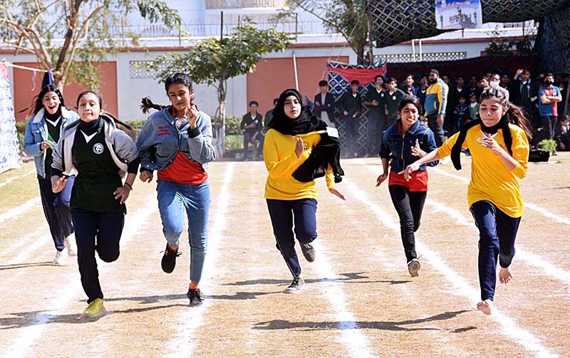 Students participating in different games during Annual Sports Day 2023 at SZABIST School and Intermediate College