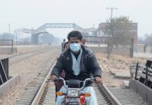 A Youngster driving Motorcycle at the railway line may cause any mishap need the attention of the concert Authority